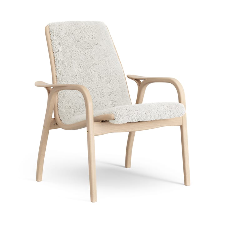 Fauteuil Laminett hêtre laqué/peau de mouton - Offwhite (blanc) - Swedese