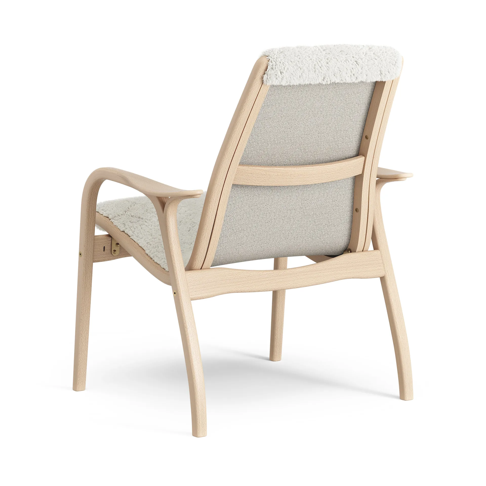 Fauteuil Laminett hêtre laqué/peau de mouton, Offwhite (blanc) Swedese