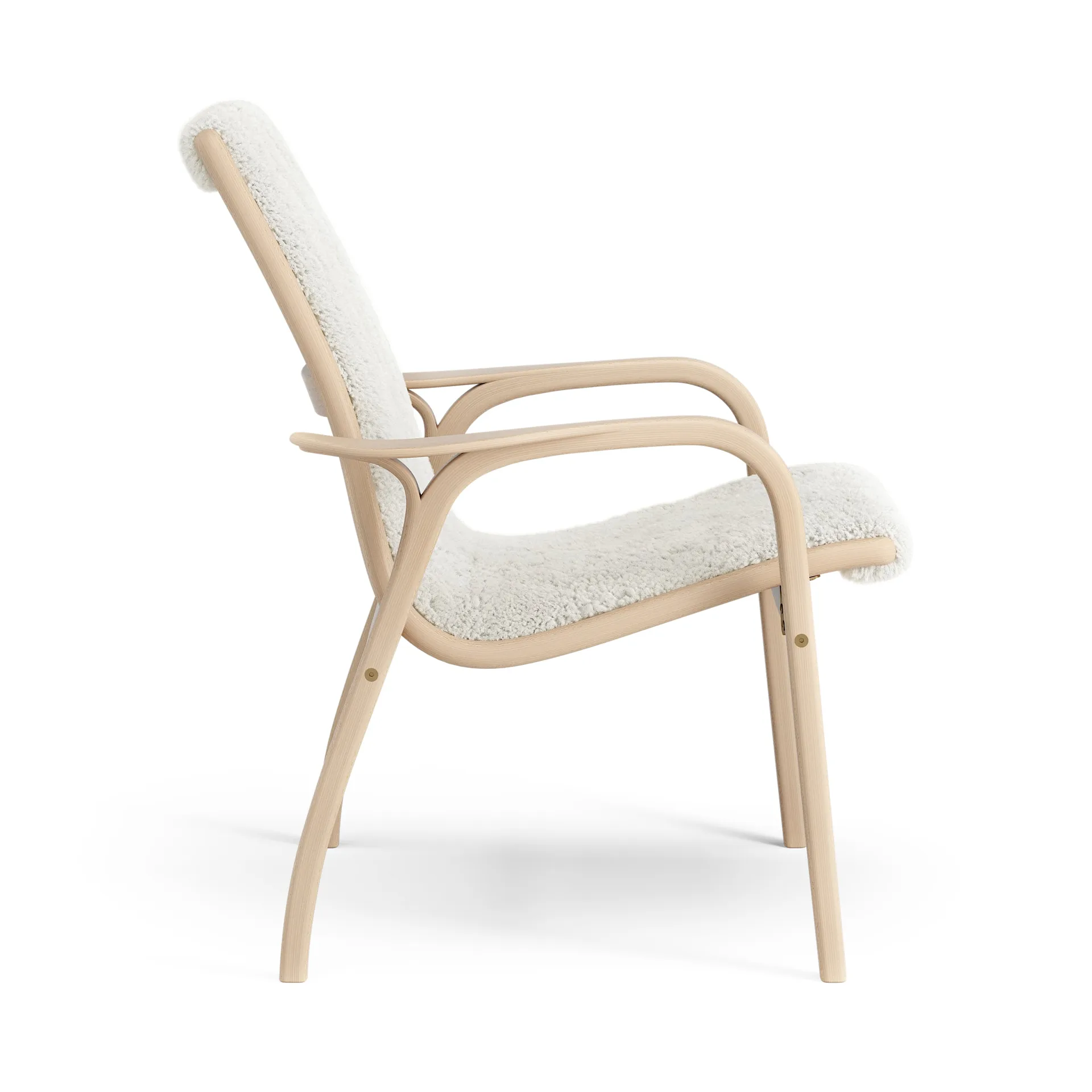 Fauteuil Laminett hêtre laqué/peau de mouton, Offwhite (blanc) Swedese