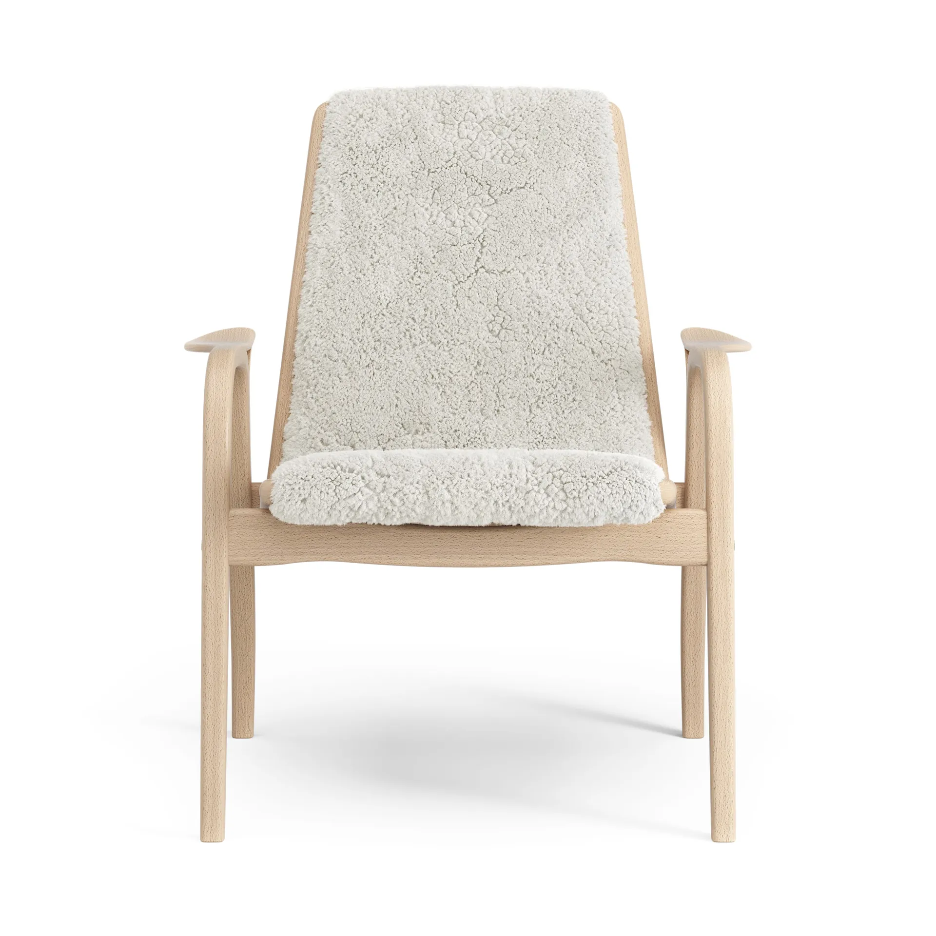Fauteuil Laminett hêtre laqué/peau de mouton, Offwhite (blanc) Swedese