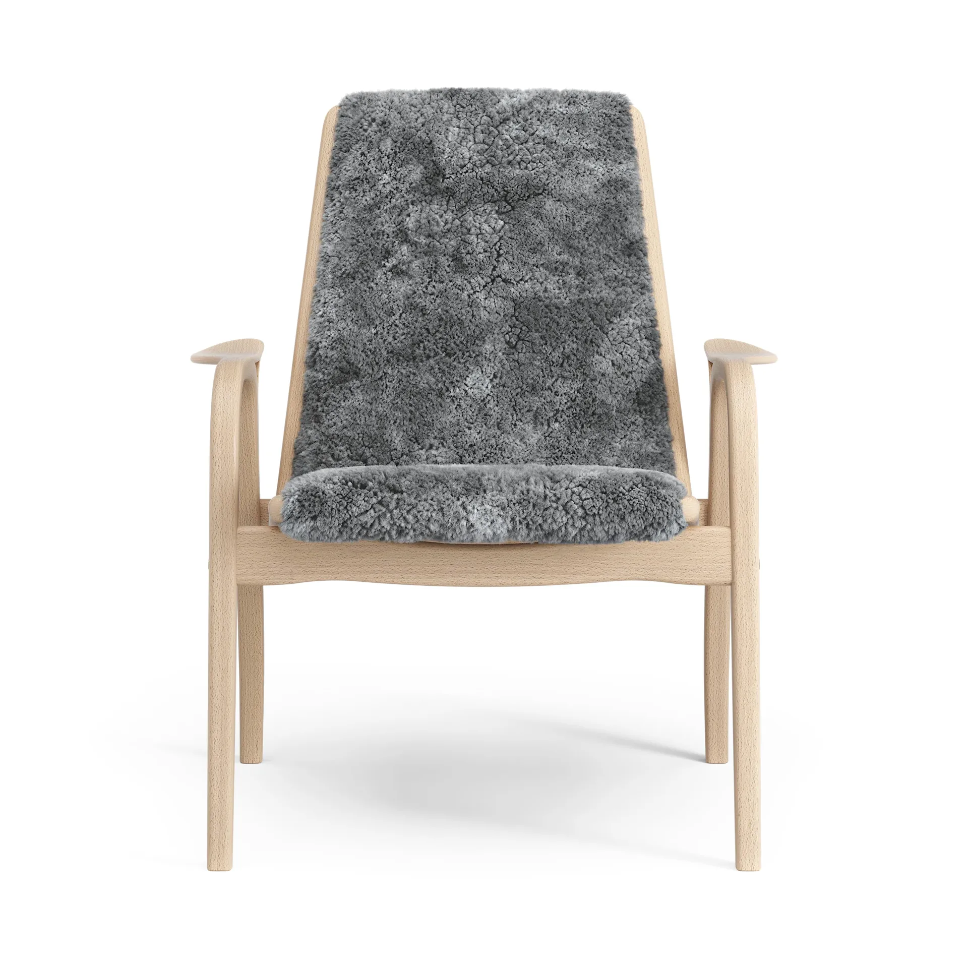 Fauteuil Laminett hêtre laqué/peau de mouton, Scandinavian Grey (gris) Swedese