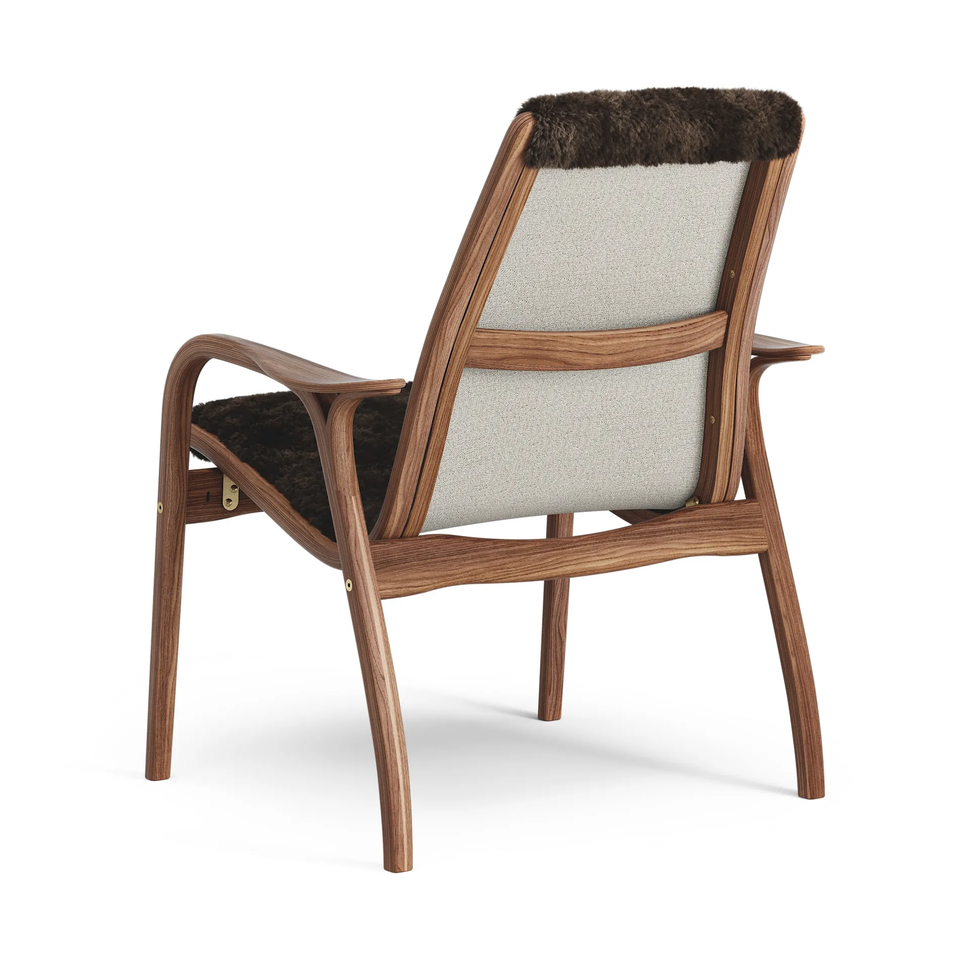 Fauteuil Laminett noyer huilé/peau de mouton, Espresso (marron) Swedese