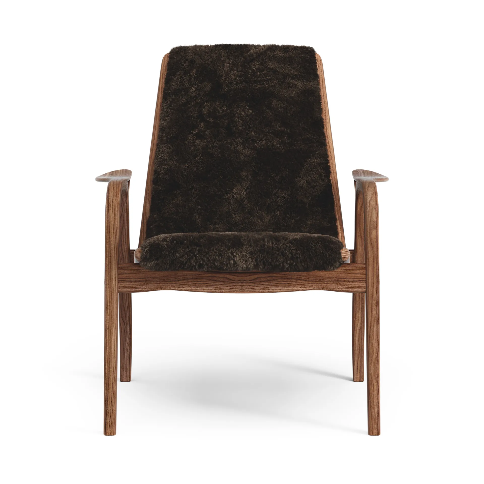 Fauteuil Laminett noyer huilé/peau de mouton, Espresso (marron) Swedese