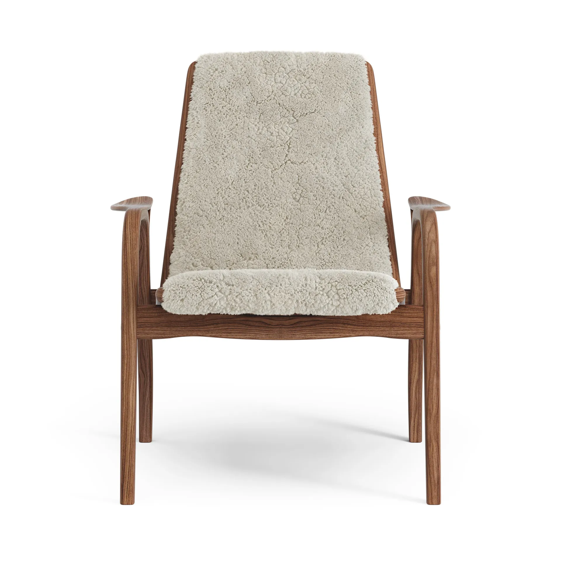 Fauteuil Laminett noyer huilé/peau de mouton, Moonlight (beige) Swedese