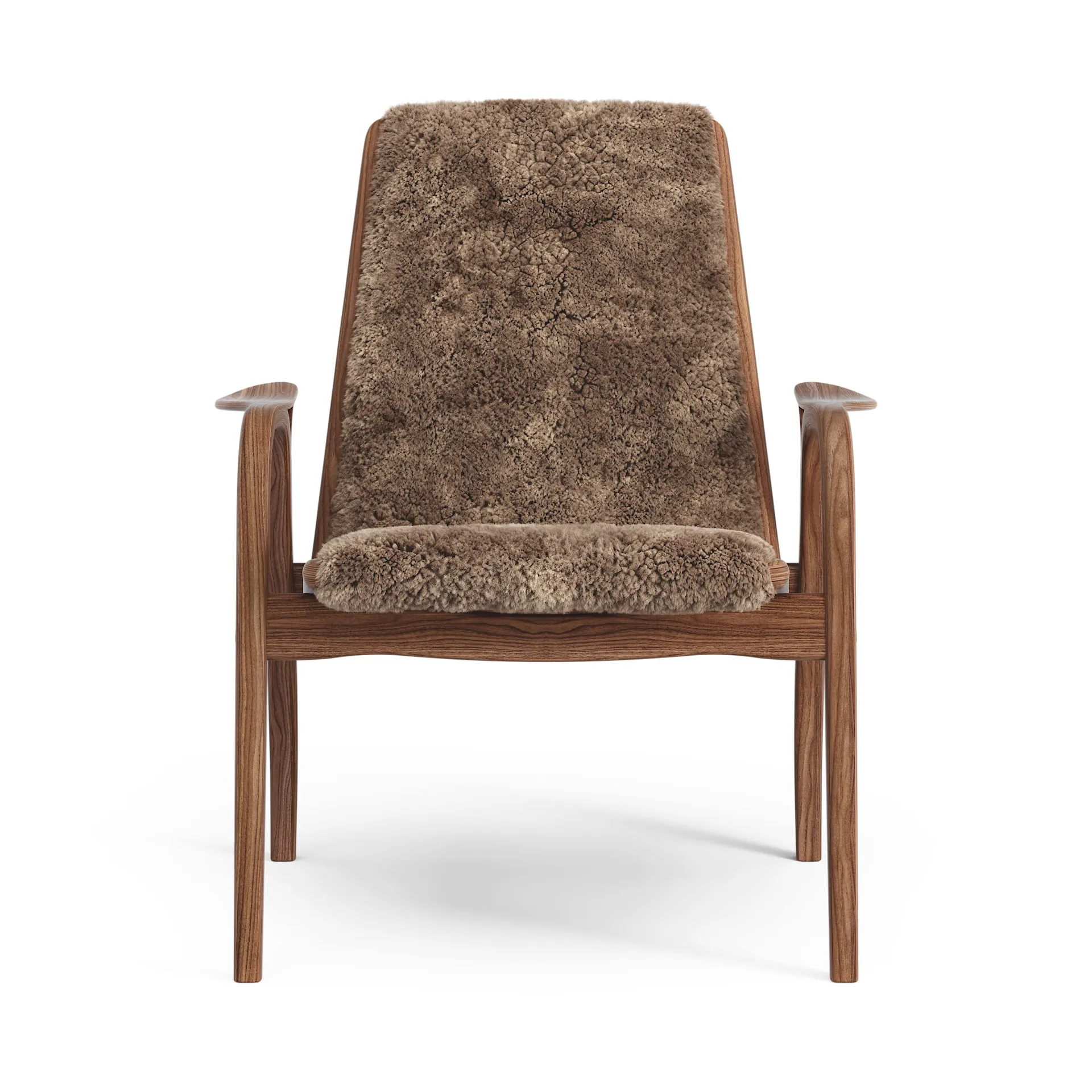 Fauteuil Laminett noyer huilé/peau de mouton, Sahara (marron nougat) Swedese