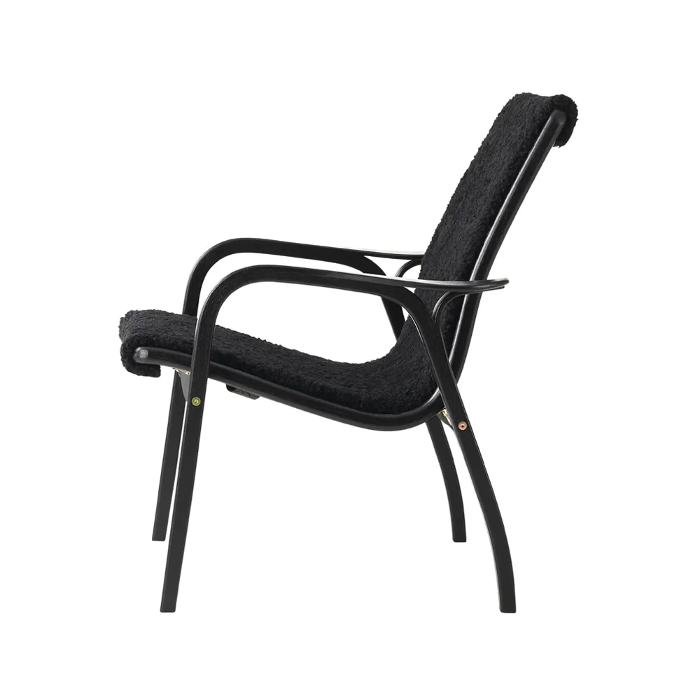 Fauteuil Laminett, Peau de mouton black-hêtre lasuré noir Swedese