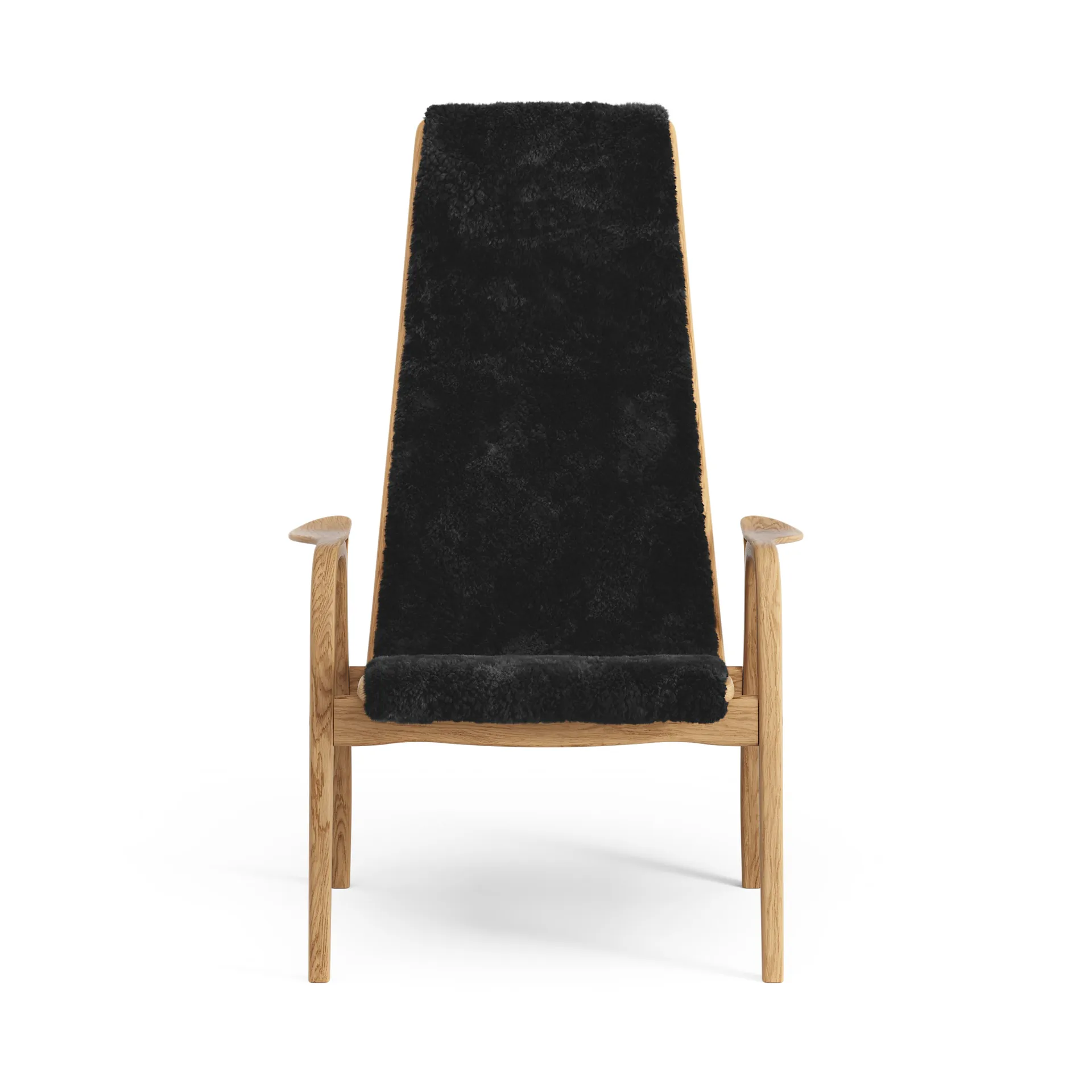 Fauteuil Lamino chêne huilé/peau de mouton, Black (noir) Swedese