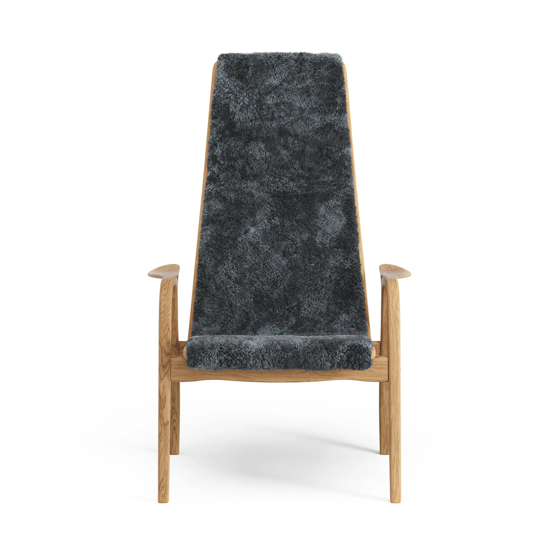 Fauteuil Lamino chêne huilé/peau de mouton, Charcoal (gris foncé) Swedese
