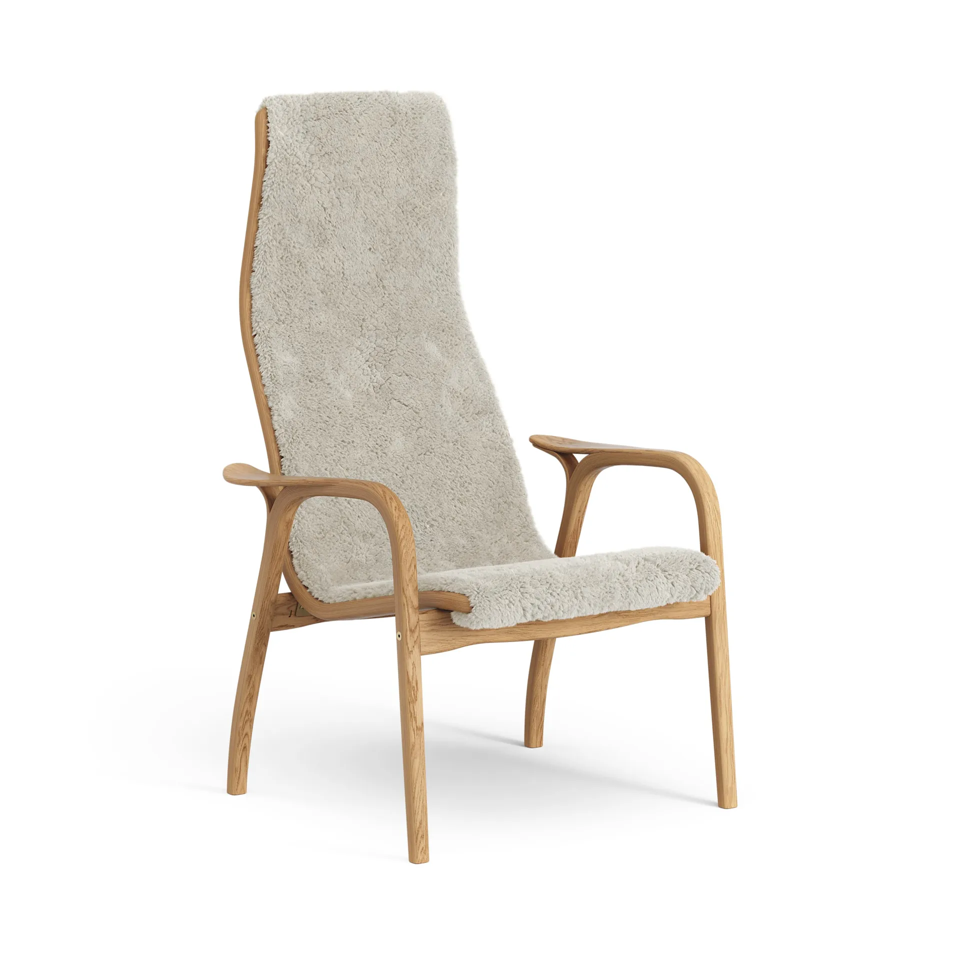 Fauteuil Lamino chêne huilé/peau de mouton, Moonlight (beige) Swedese