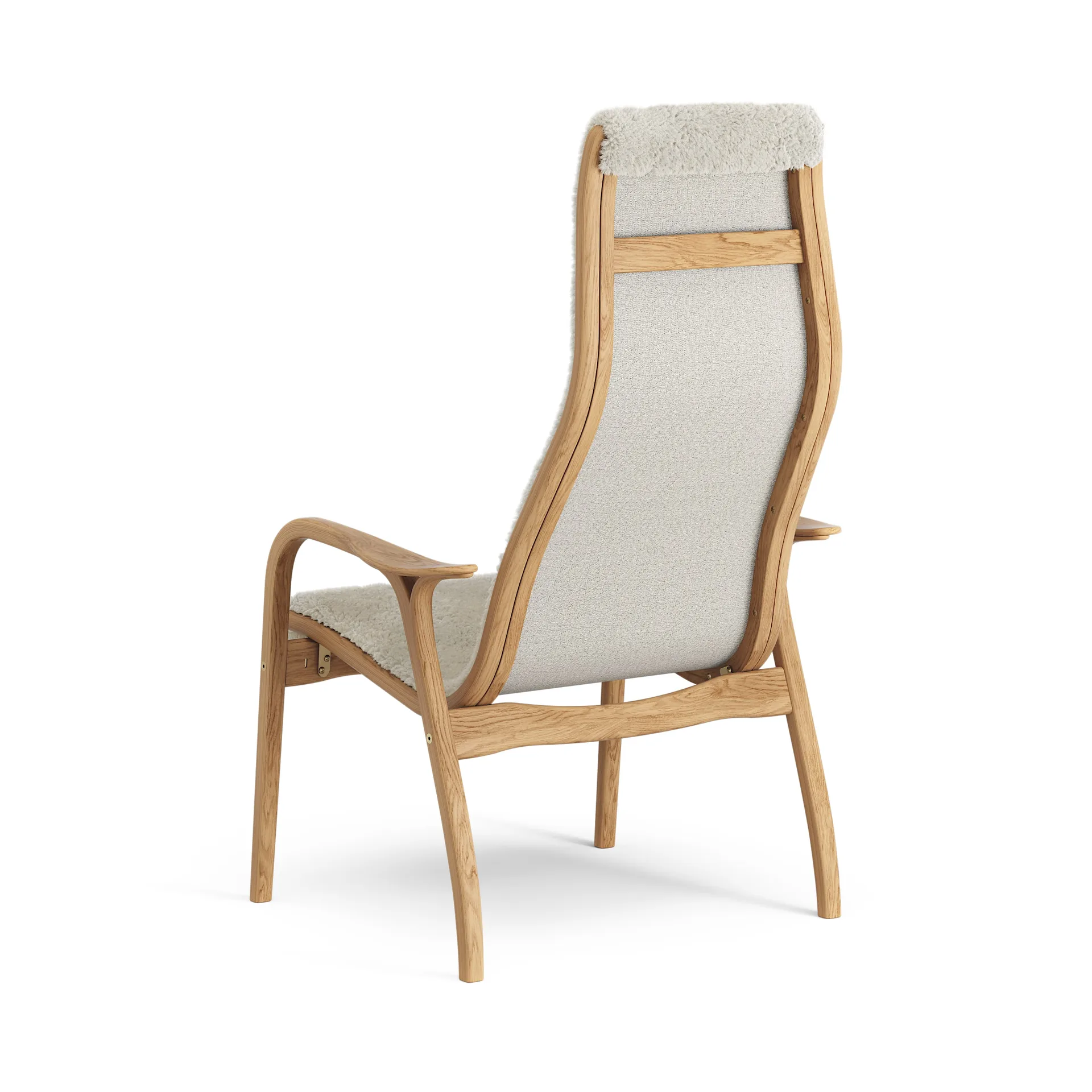 Fauteuil Lamino chêne huilé/peau de mouton, Moonlight (beige) Swedese