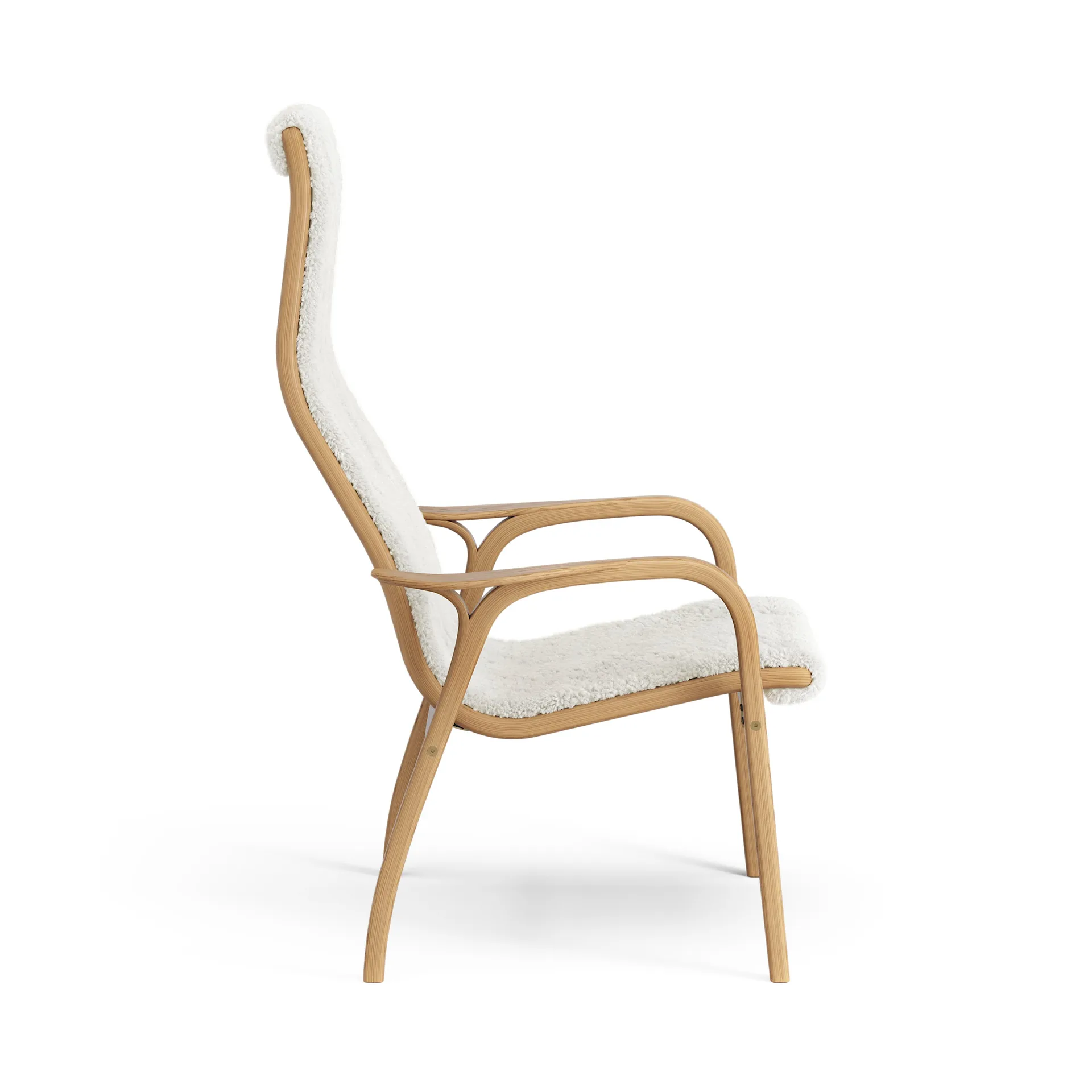 Fauteuil Lamino chêne huilé/peau de mouton, Offwhite (blanc) Swedese
