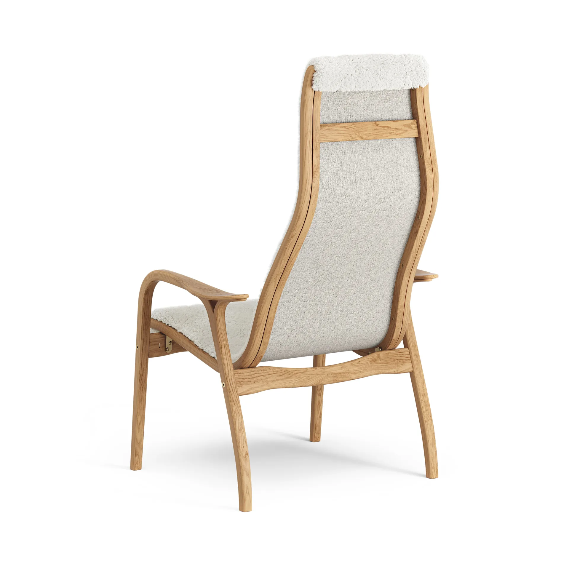 Fauteuil Lamino chêne huilé/peau de mouton, Offwhite (blanc) Swedese