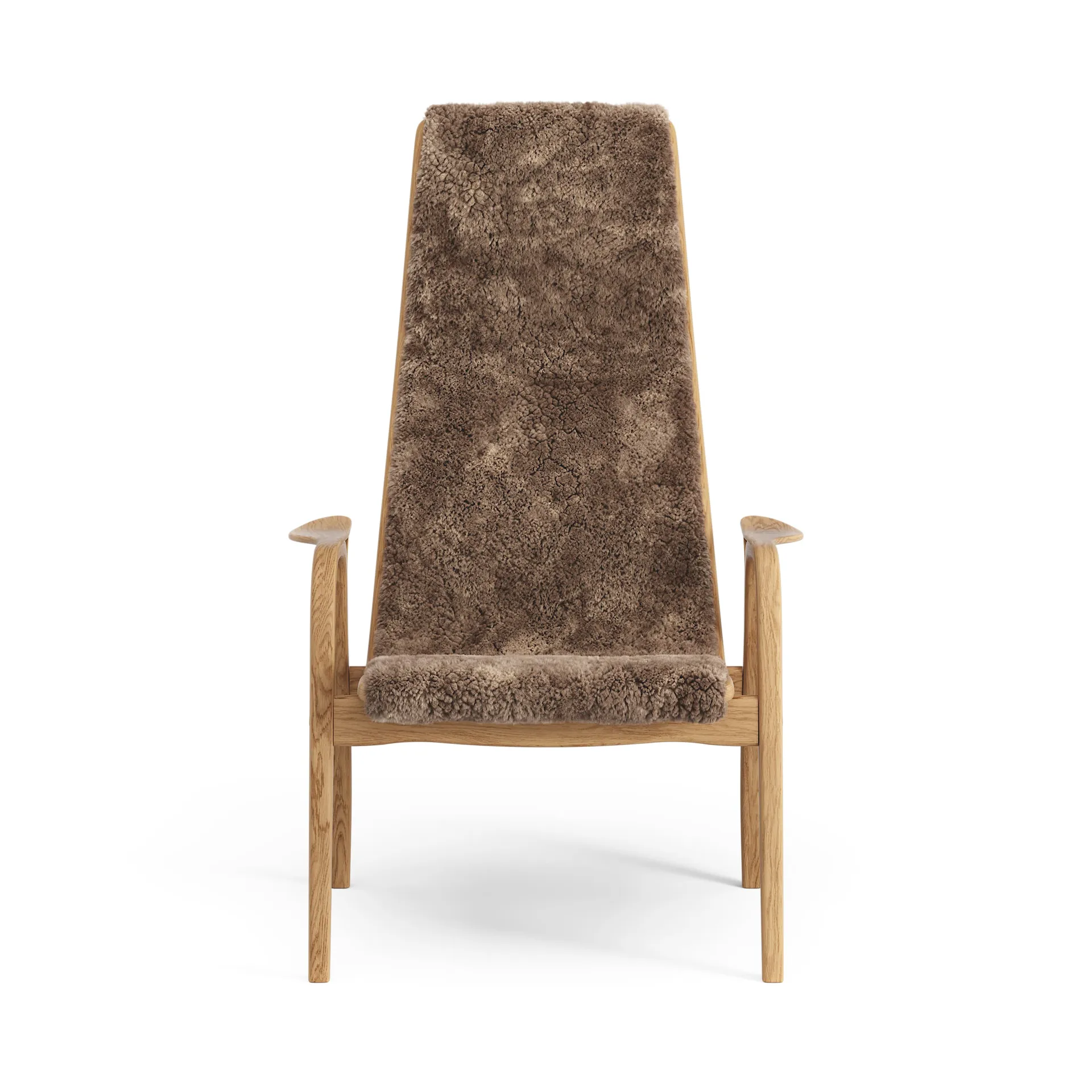Fauteuil Lamino chêne huilé/peau de mouton, Sahara (marron nougat) Swedese