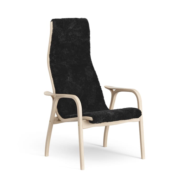 Fauteuil Lamino chêne pigmenté blanc/peau de mouton - Black (noir) - Swedese