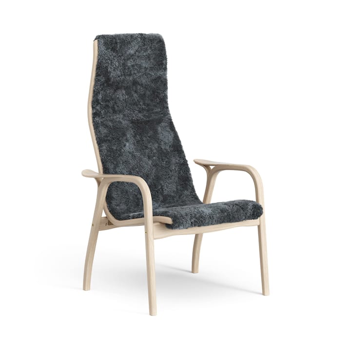 Fauteuil Lamino chêne pigmenté blanc/peau de mouton - Charcoal (gris foncé) - Swedese