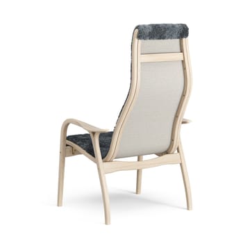 Fauteuil Lamino chêne pigmenté blanc/peau de mouton - Charcoal (gris foncé) - Swedese