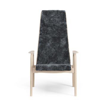 Fauteuil Lamino chêne pigmenté blanc/peau de mouton - Charcoal (gris foncé) - Swedese