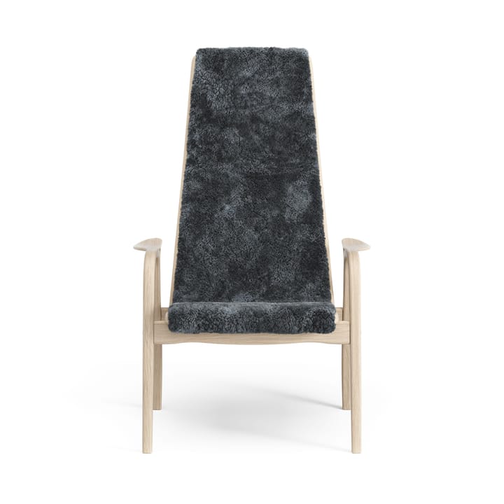 Fauteuil Lamino chêne pigmenté blanc/peau de mouton - Charcoal (gris foncé) - Swedese