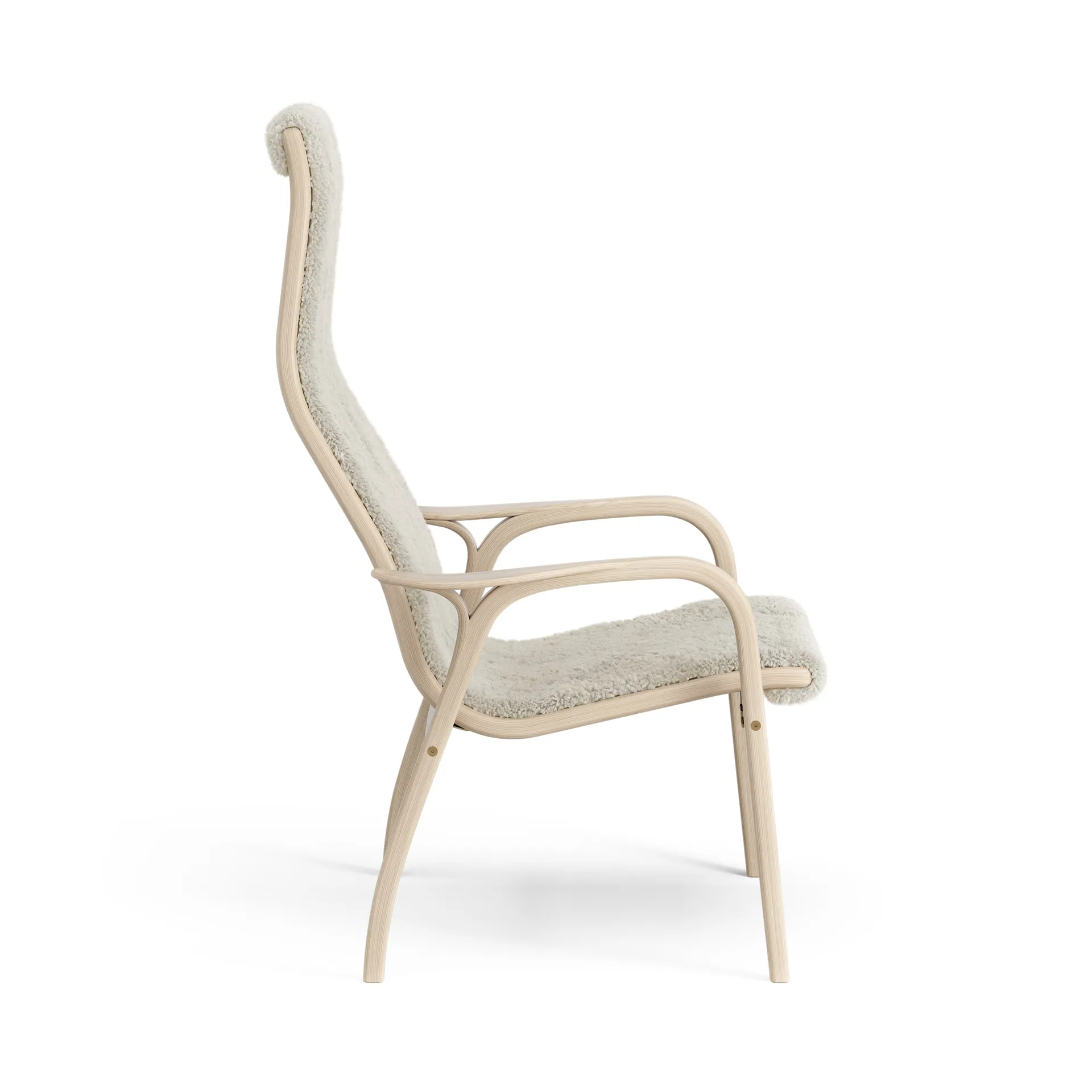 Fauteuil Lamino chêne pigmenté blanc/peau de mouton, Moonlight (beige) Swedese