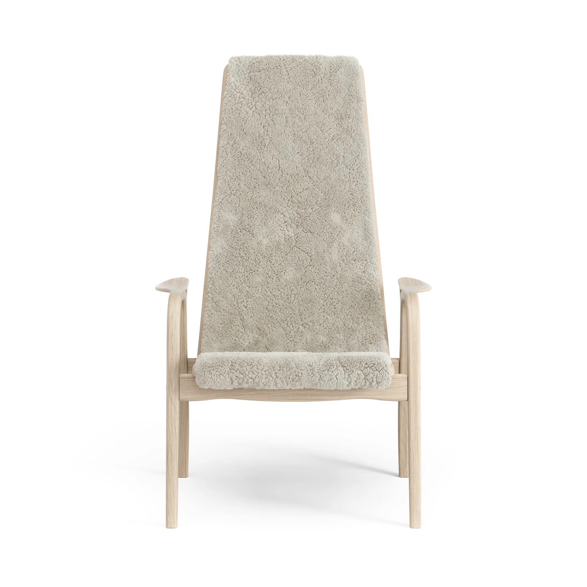 Fauteuil Lamino chêne pigmenté blanc/peau de mouton, Moonlight (beige) Swedese