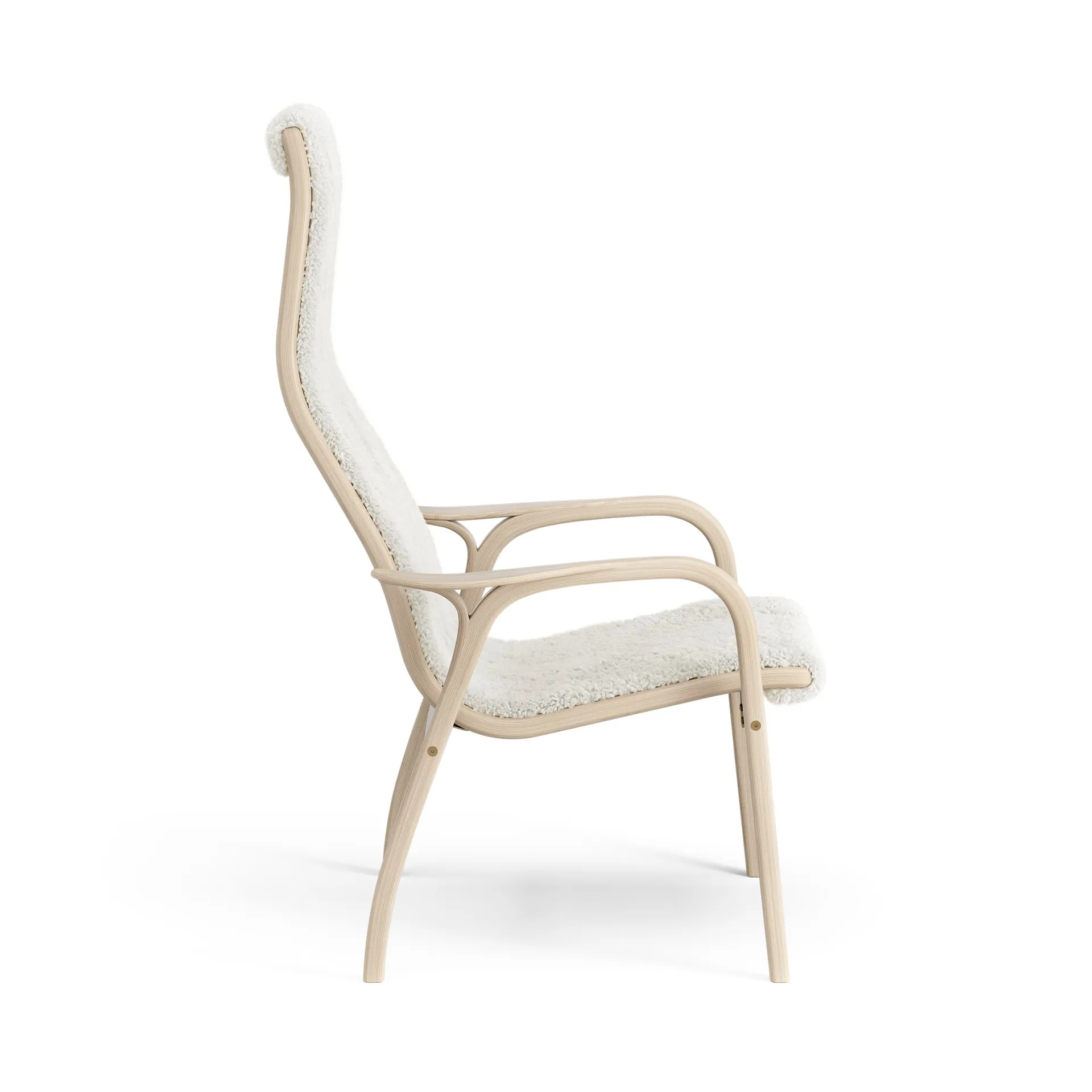 Fauteuil Lamino chêne pigmenté blanc/peau de mouton, Offwhite (blanc) Swedese