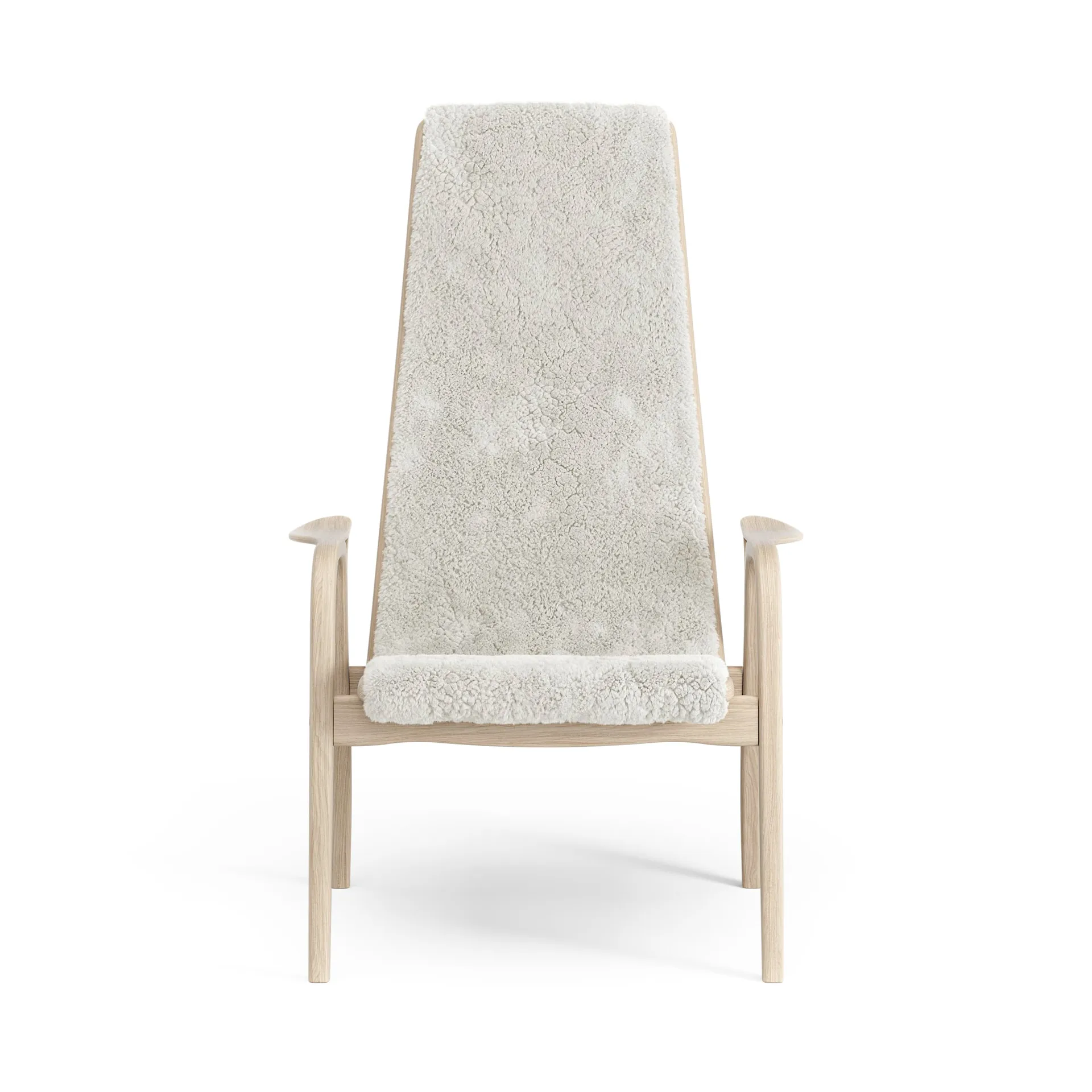 Fauteuil Lamino chêne pigmenté blanc/peau de mouton, Offwhite (blanc) Swedese