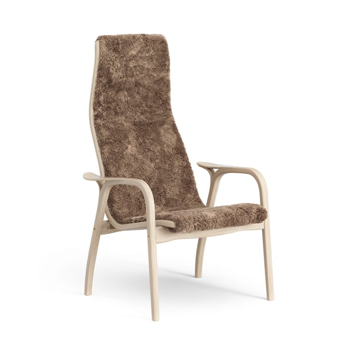 Fauteuil Lamino chêne pigmenté blanc/peau de mouton - Sahara (marron nougat) - Swedese