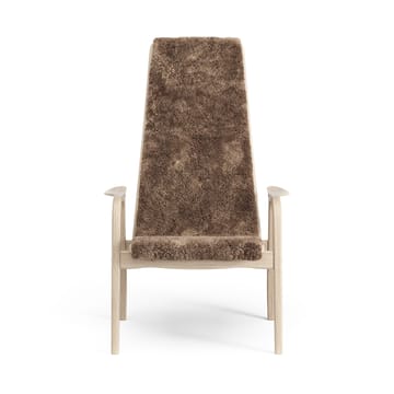 Fauteuil Lamino chêne pigmenté blanc/peau de mouton - Sahara (marron nougat) - Swedese