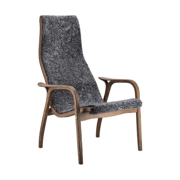 Fauteuil Lamino chêne/peau de mouton Special Edition - Rubio Monocoat Chocolate-Charcoal - Swedese