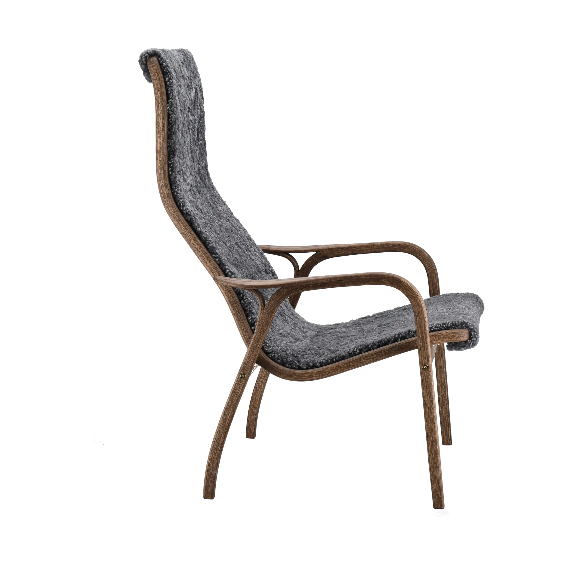 Fauteuil Lamino chêne/peau de mouton Special Edition, Rubio Monocoat Chocolate-Charcoal Swedese