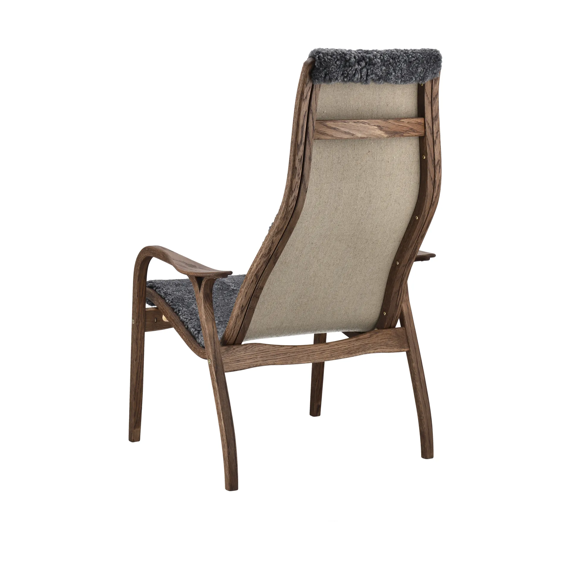 Fauteuil Lamino chêne/peau de mouton Special Edition, Rubio Monocoat Chocolate-Charcoal Swedese