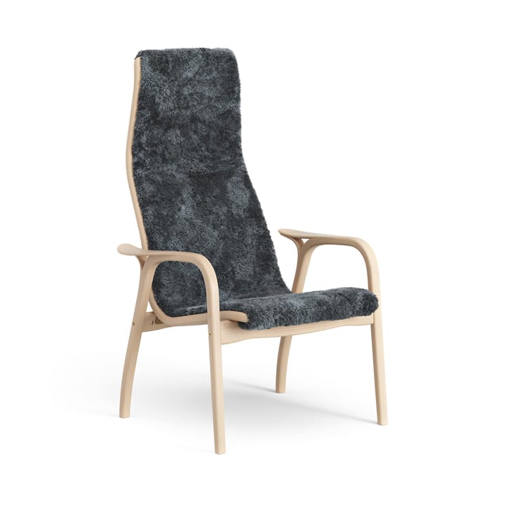 Fauteuil Lamino hêtre laqué/peau de mouton - Charcoal (gris foncé) - Swedese