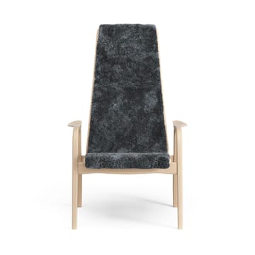 Fauteuil Lamino hêtre laqué/peau de mouton - Charcoal (gris foncé) - Swedese