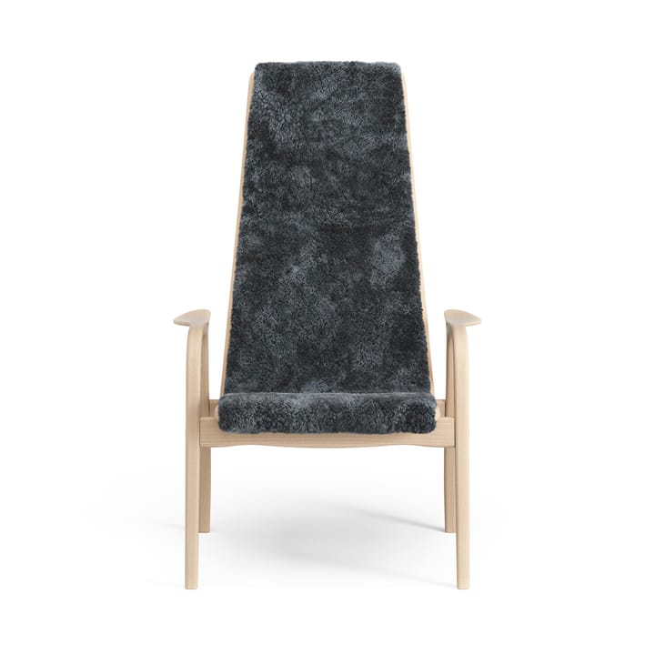 Fauteuil Lamino hêtre laqué/peau de mouton, Charcoal (gris foncé) Swedese