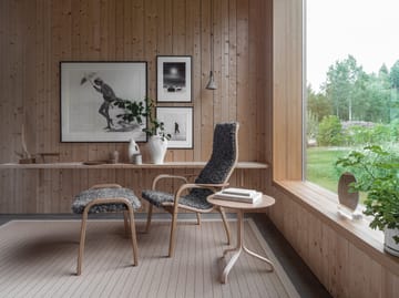 Fauteuil Lamino hêtre laqué/peau de mouton - Charcoal (gris foncé) - Swedese
