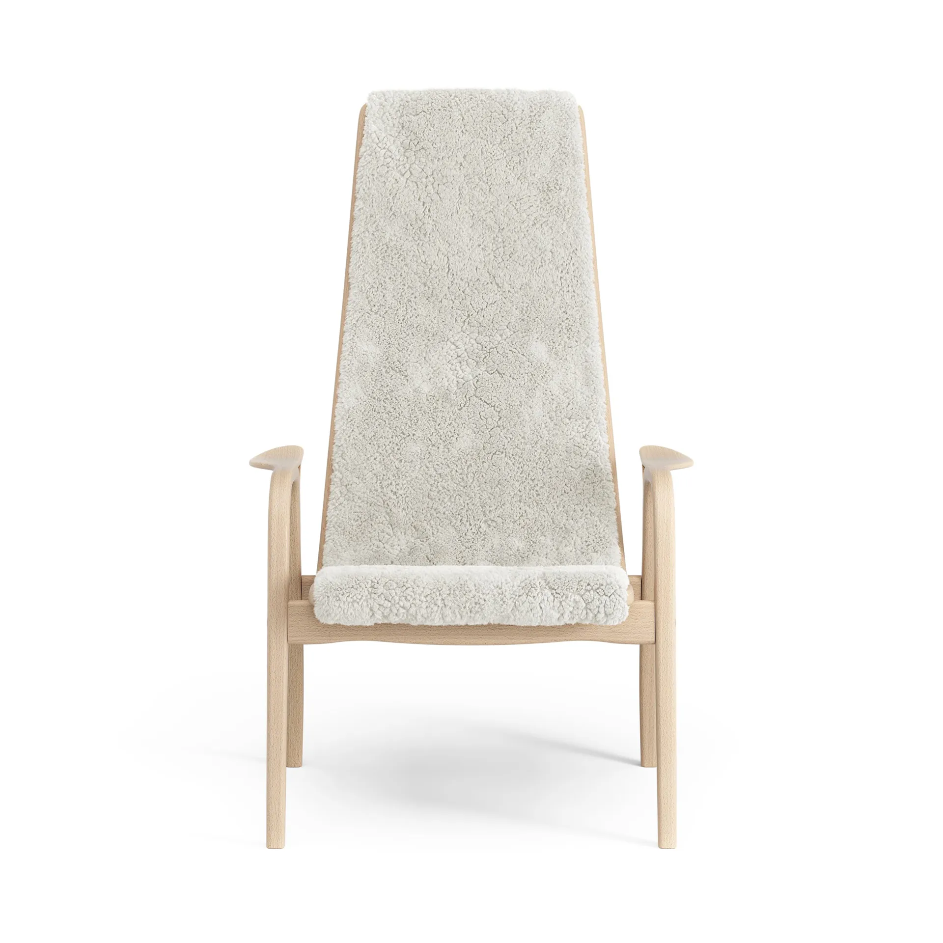 Fauteuil Lamino hêtre laqué/peau de mouton, Offwhite (blanc) Swedese