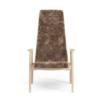 Fauteuil Lamino hêtre laqué/peau de mouton - Sahara (marron nougat) - Swedese