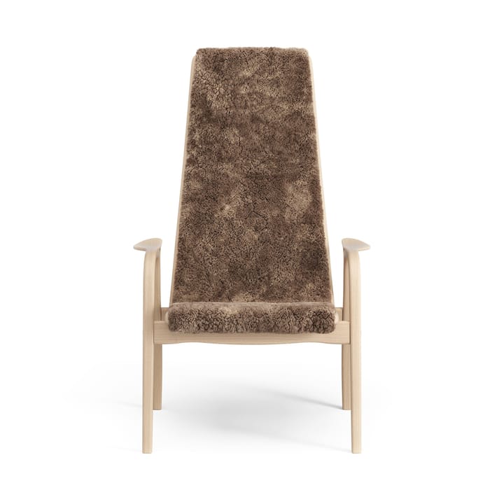 Fauteuil Lamino hêtre laqué/peau de mouton - Sahara (marron nougat) - Swedese