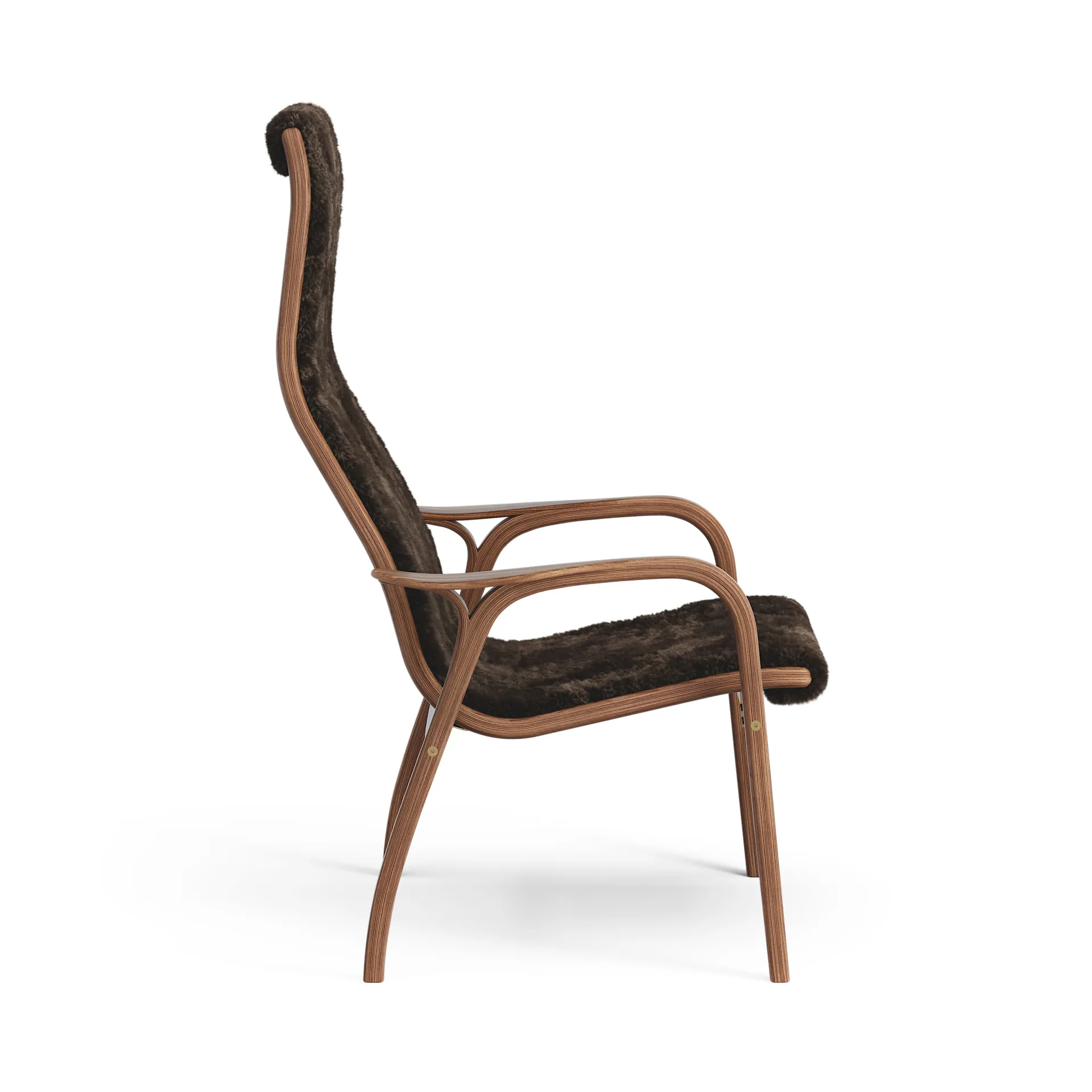 Fauteuil Lamino noyer huilé/peau de mouton, Espresso (marron) Swedese