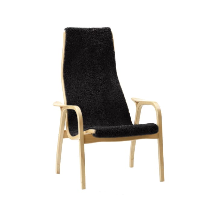 Fauteuil Lamino - peau de mouton black, hêtre laqué naturel - Swedese