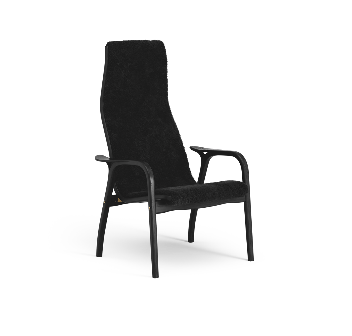 Swedese Fauteuil Lamino Peau de mouton black-hêtre lasuré noir