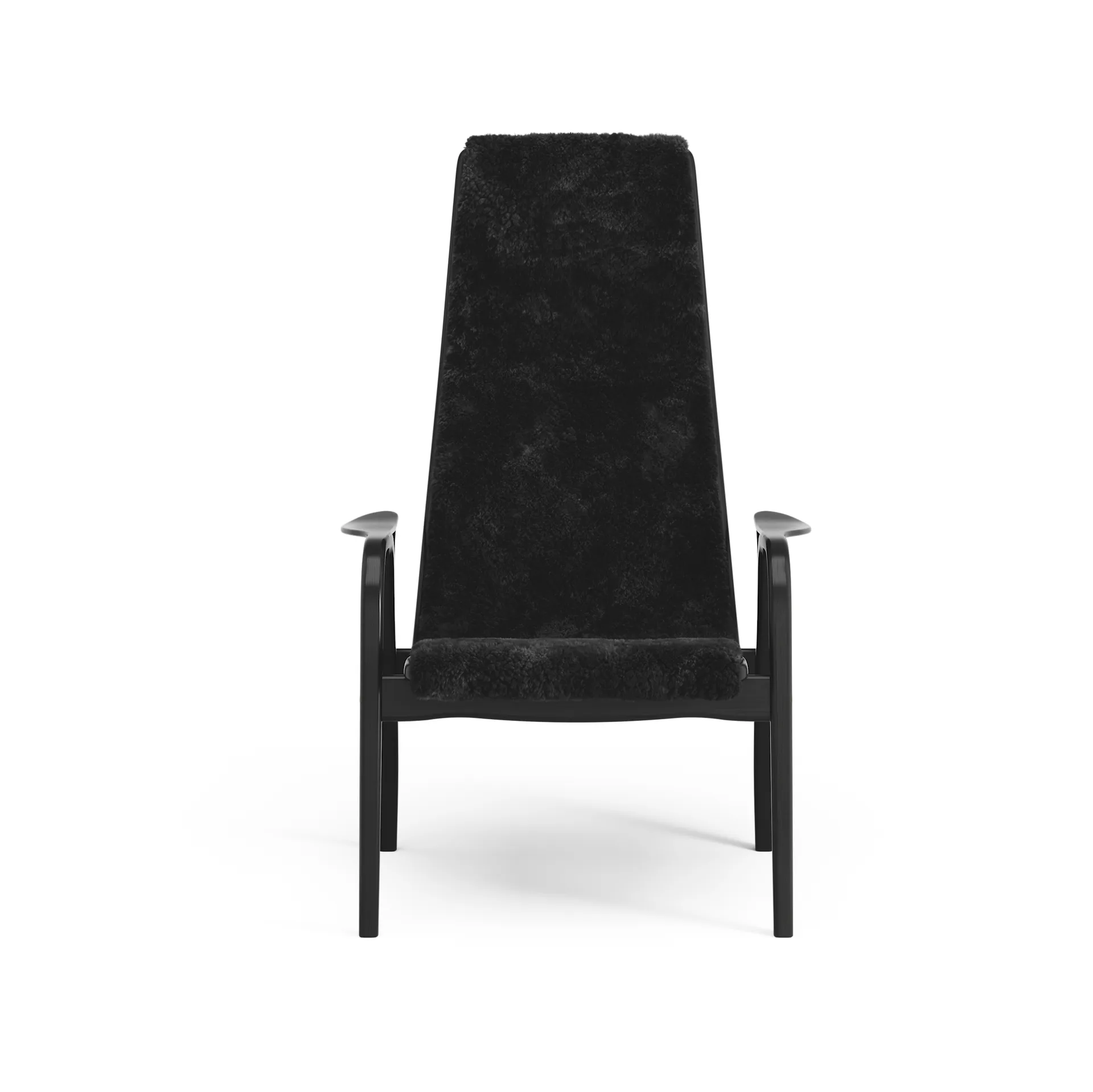 Fauteuil Lamino, Peau de mouton black-hêtre lasuré noir Swedese