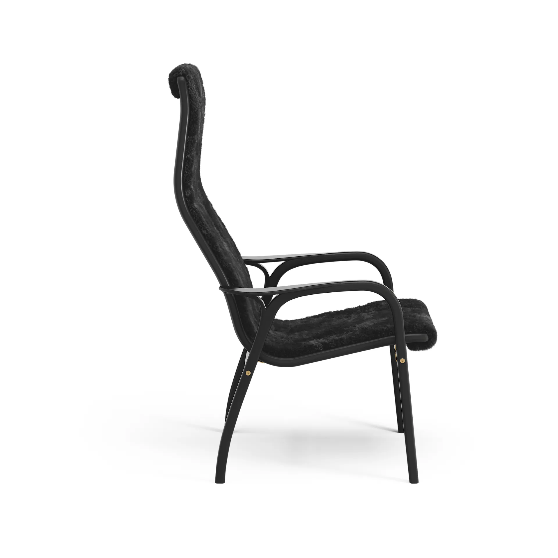 Fauteuil Lamino, Peau de mouton black-hêtre lasuré noir Swedese