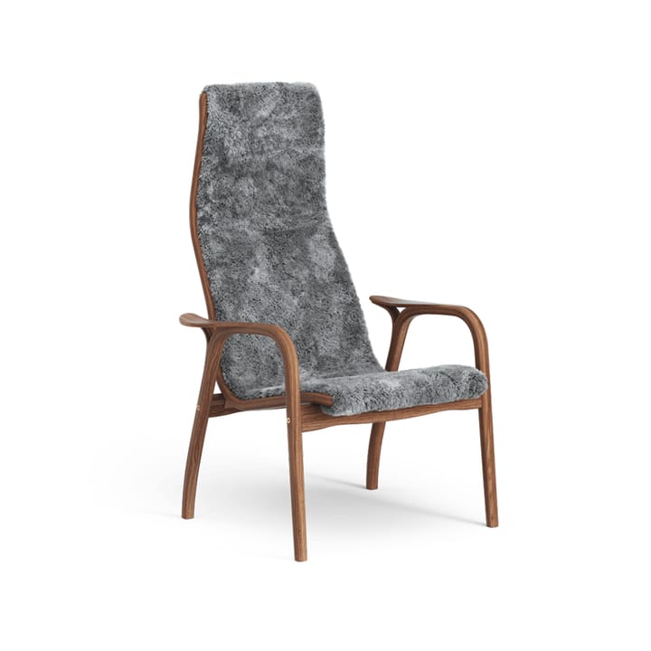 Fauteuil Lamino - peau de mouton scandinavian grey, noyer laqué - Swedese