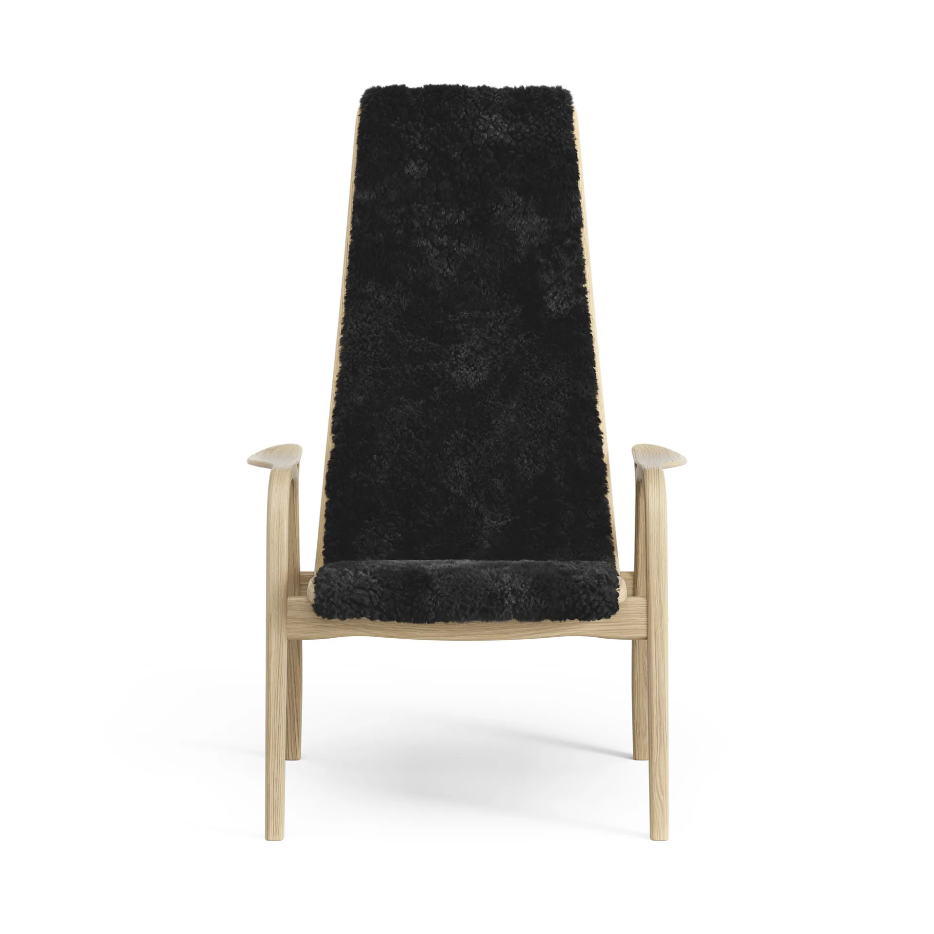 Fauteuil pour enfant Lamini chêne laqué/peau de mouton, Black (noir) Swedese