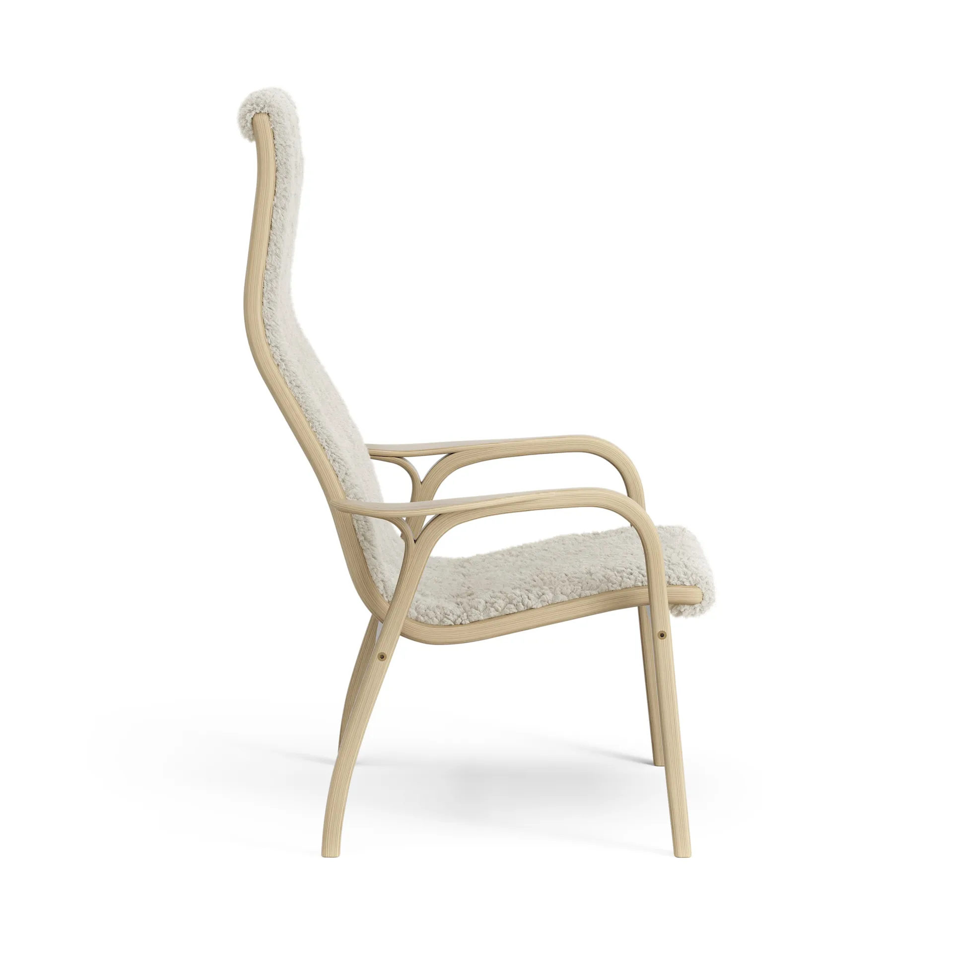 Fauteuil pour enfant Lamini chêne laqué/peau de mouton, Moonlight (beige) Swedese