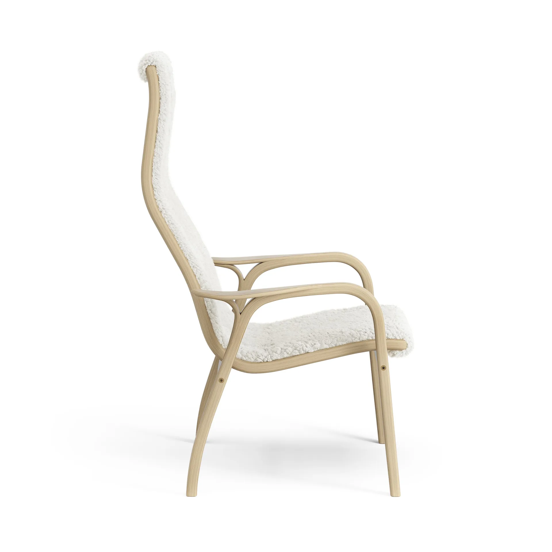 Fauteuil pour enfant Lamini chêne laqué/peau de mouton, Offwhite (blanc) Swedese