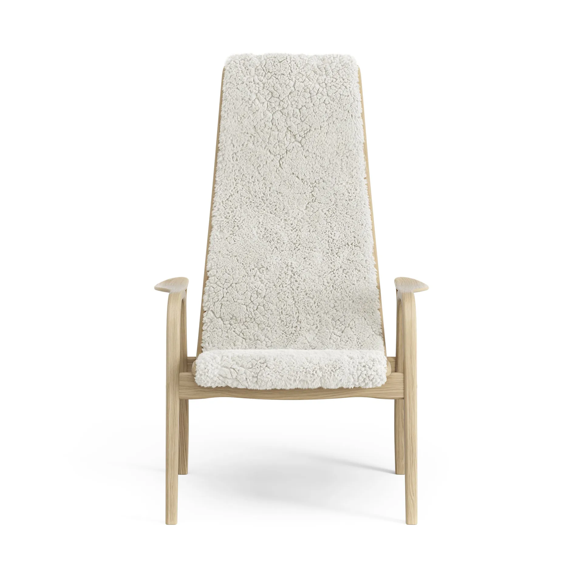 Fauteuil pour enfant Lamini chêne laqué/peau de mouton, Offwhite (blanc) Swedese