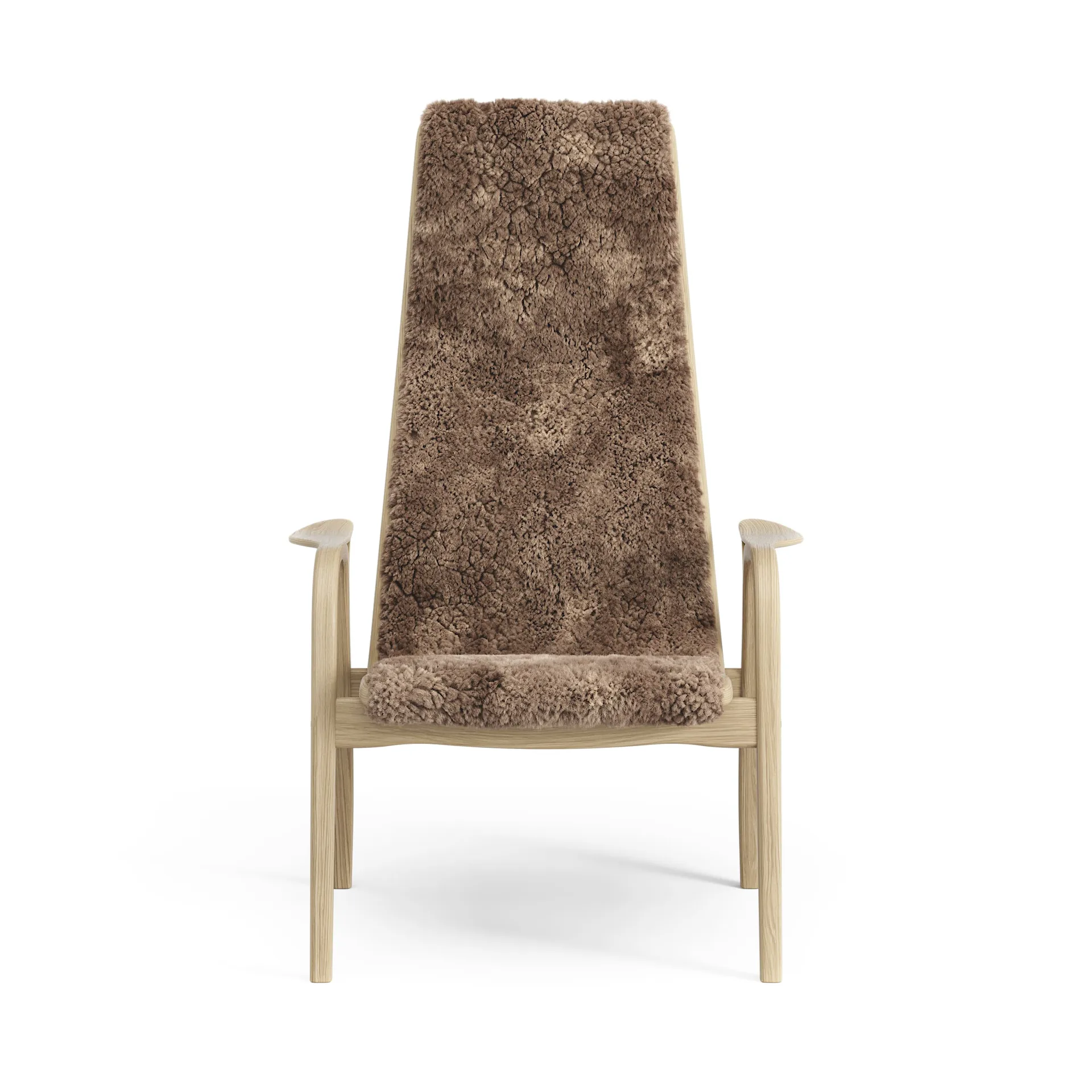 Fauteuil pour enfant Lamini chêne laqué/peau de mouton, Sahara (marron nougat) Swedese