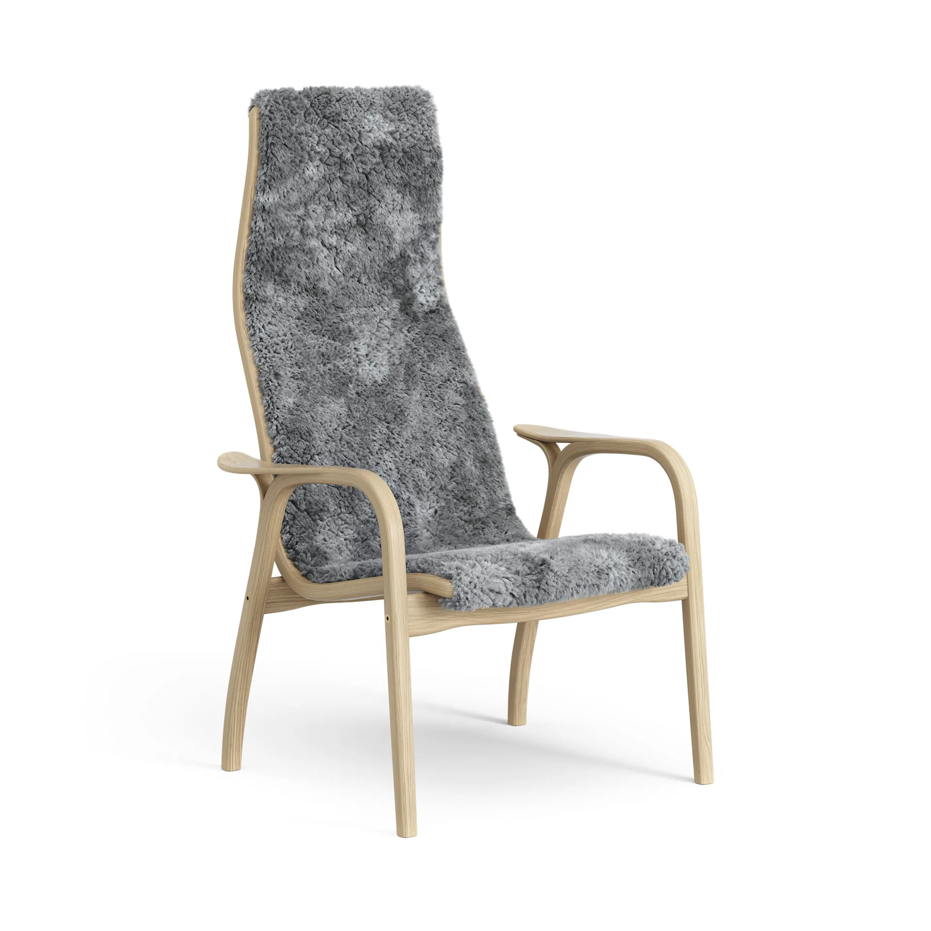 Fauteuil pour enfant Lamini chêne laqué/peau de mouton, Scandinavian Grey (gris) Swedese